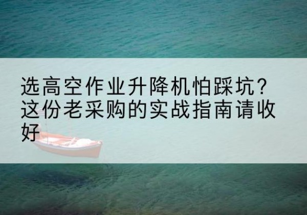 泰顺高空作业升降机厂家推荐-选高空作业升降机怕踩坑？这份老采购的实战指南请收好