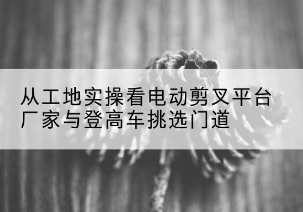泰顺电动剪叉升降平台厂家-从工地实操看电动剪叉平台厂家与登高车挑选门道